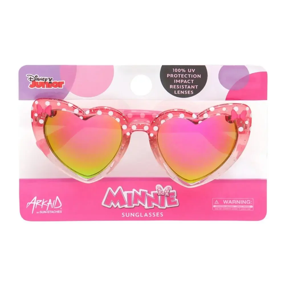 Minnie Mouse Girl's Pink Heart Sunglasses Disney Junior For Kids 100% UV Protect